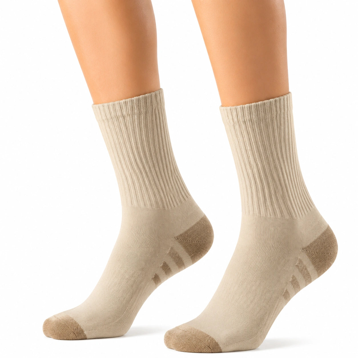 Calze a coste 39-42 in tessuto beige per uso quotidiano