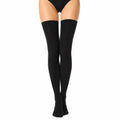 Calze sopra il ginocchio donna 35-38 nere elasticizzate stile essenziale