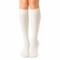 Calze al ginocchio 35-38 in maglia crema a trecce stile classico
