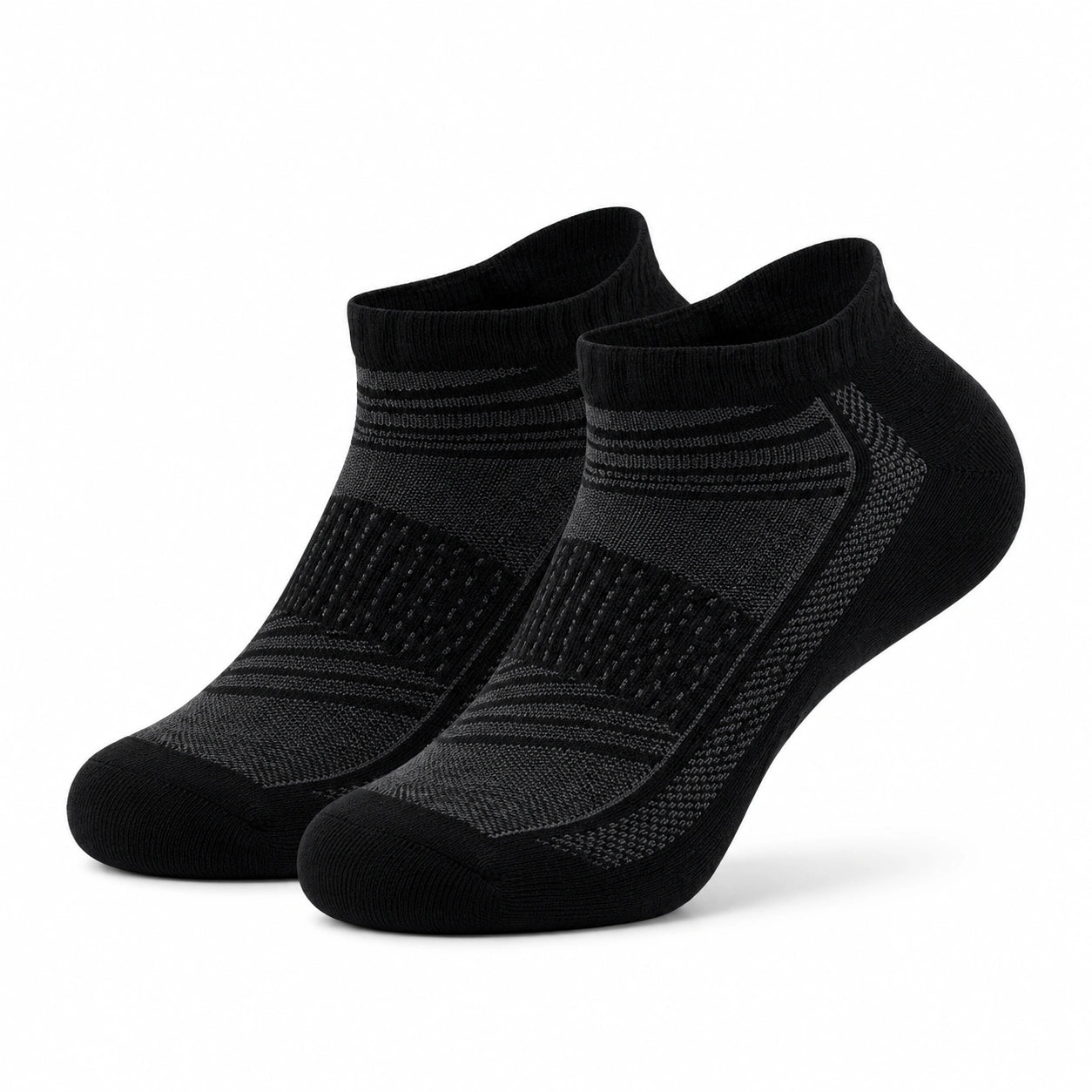 Calzini sportivi alla caviglia 35-38 in tessuto nero e grigio - traspiranti ed elasticizzati