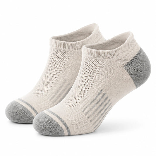 Calzini alla caviglia 39-42 in maglia beige e grigio traspiranti per uso quotidiano
