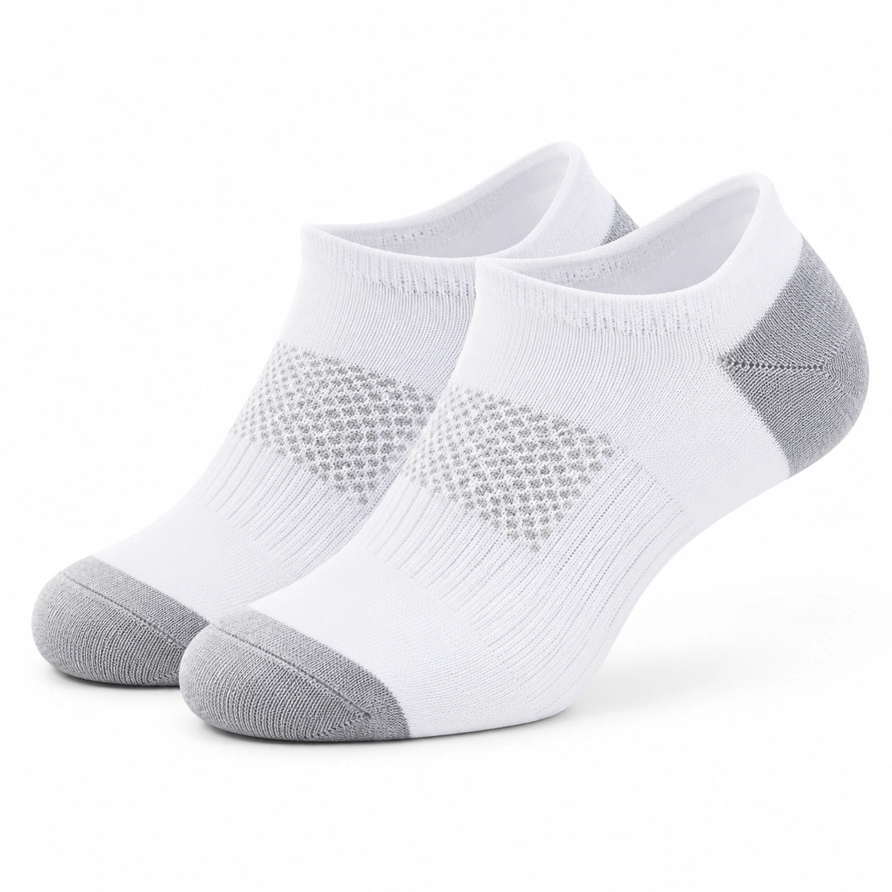 Calzini sportivi alla caviglia 39-42 in tessuto a maglia bianco e grigio traspiranti