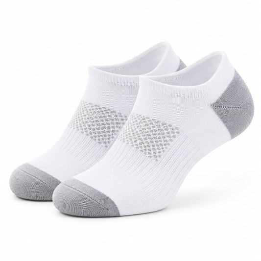 Calzini sportivi alla caviglia 39-42 in tessuto a maglia bianco e grigio traspiranti