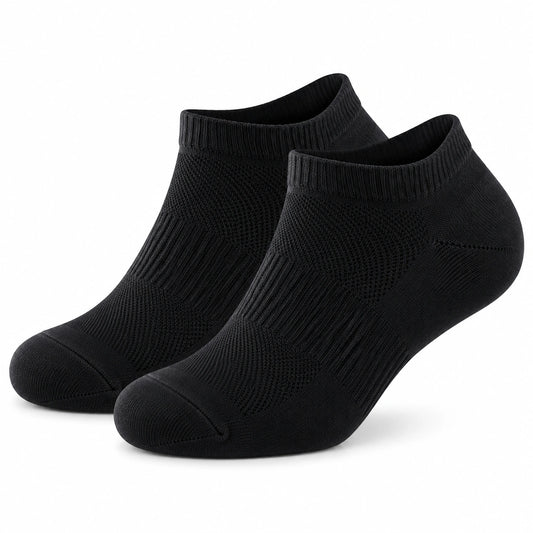 Calzini corti 35-38 in maglia nera per uso quotidiano - traspiranti elasticizzati