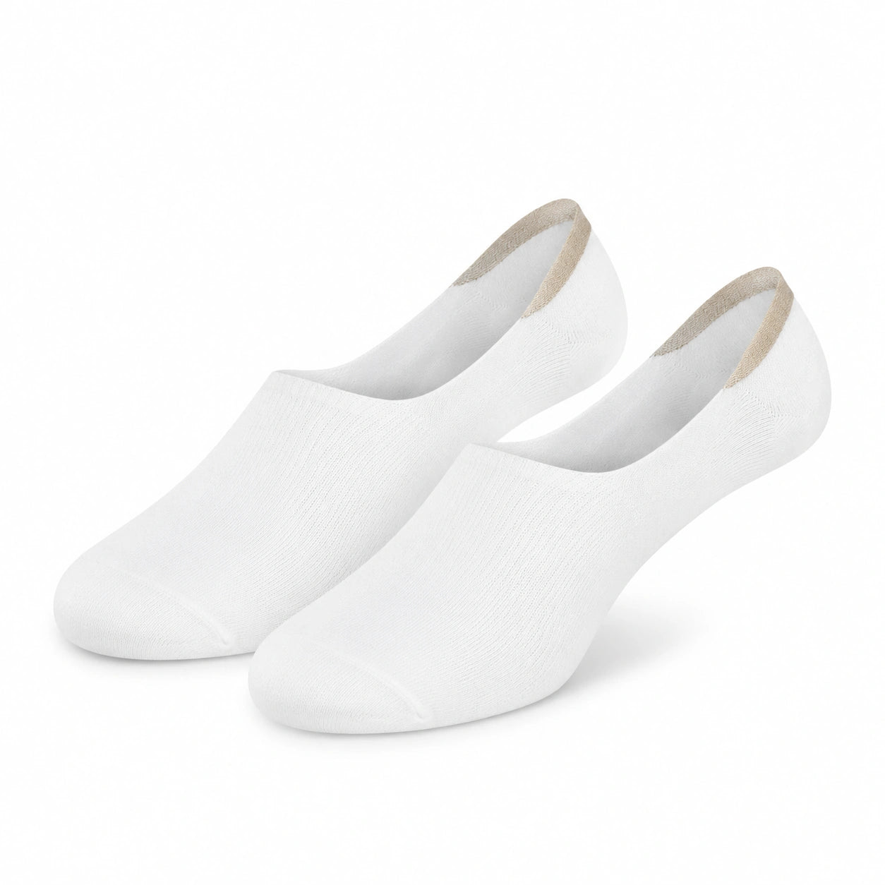 Calzini bassi 35-38 in tessuto bianco con tallone beige - vestibilità discreta