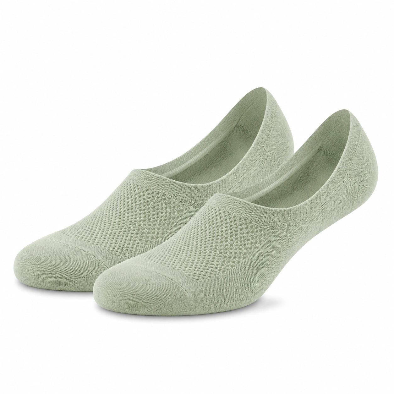 Calzini fantasmini 43-46 in tessuto a maglia verde salvia traspiranti