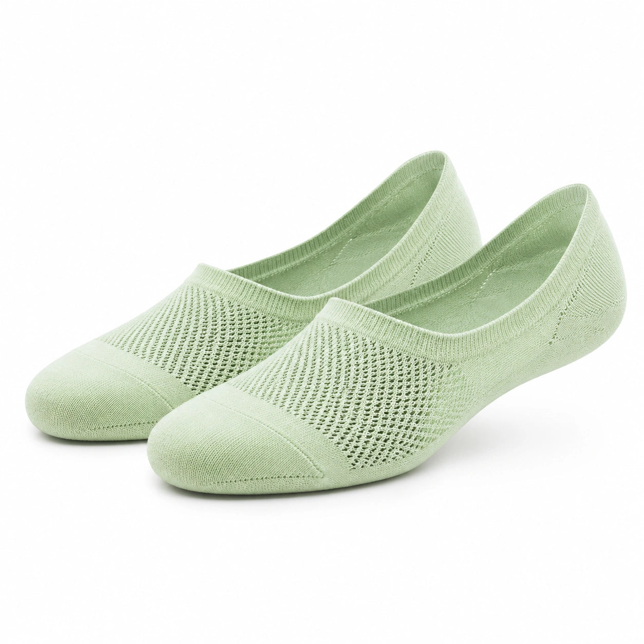 Calzini fantasmini 43-46 in tessuto a maglia verde chiaro traspiranti